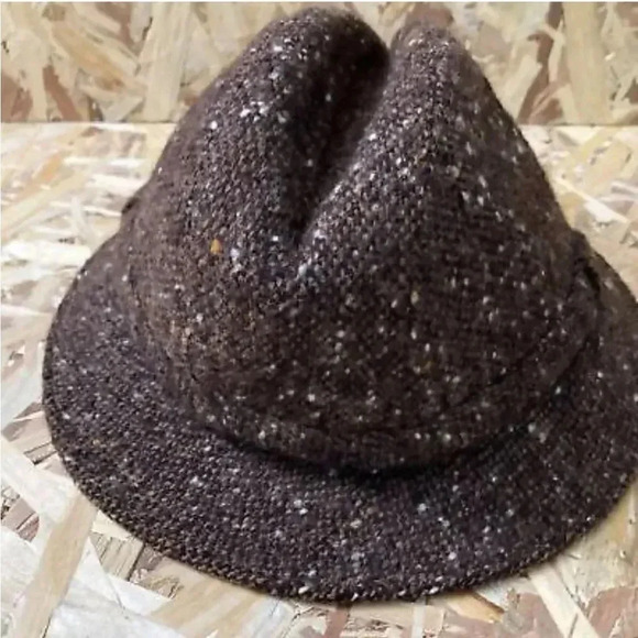 GREY TWEED FEDORA WALKING HAT - Picture 3 of 15